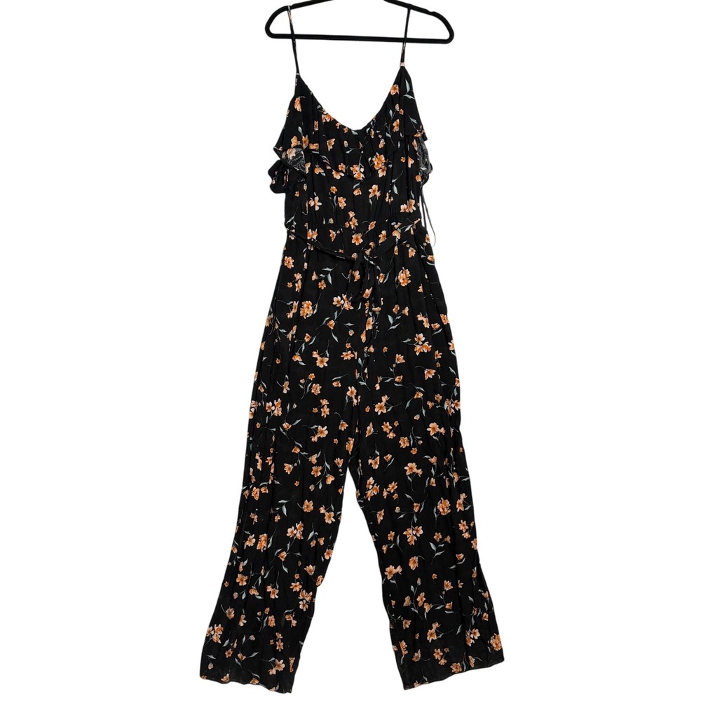 Forever 21 Black Floral‎ Cold Shoulder Jumpsuit | Size 3X